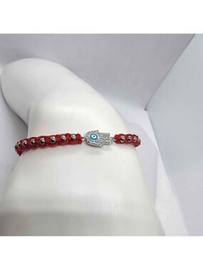 Sterling Silver 925 Hamsa Design with Red String Bracelet